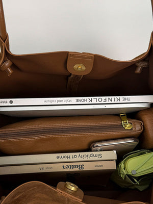 camel brown tote