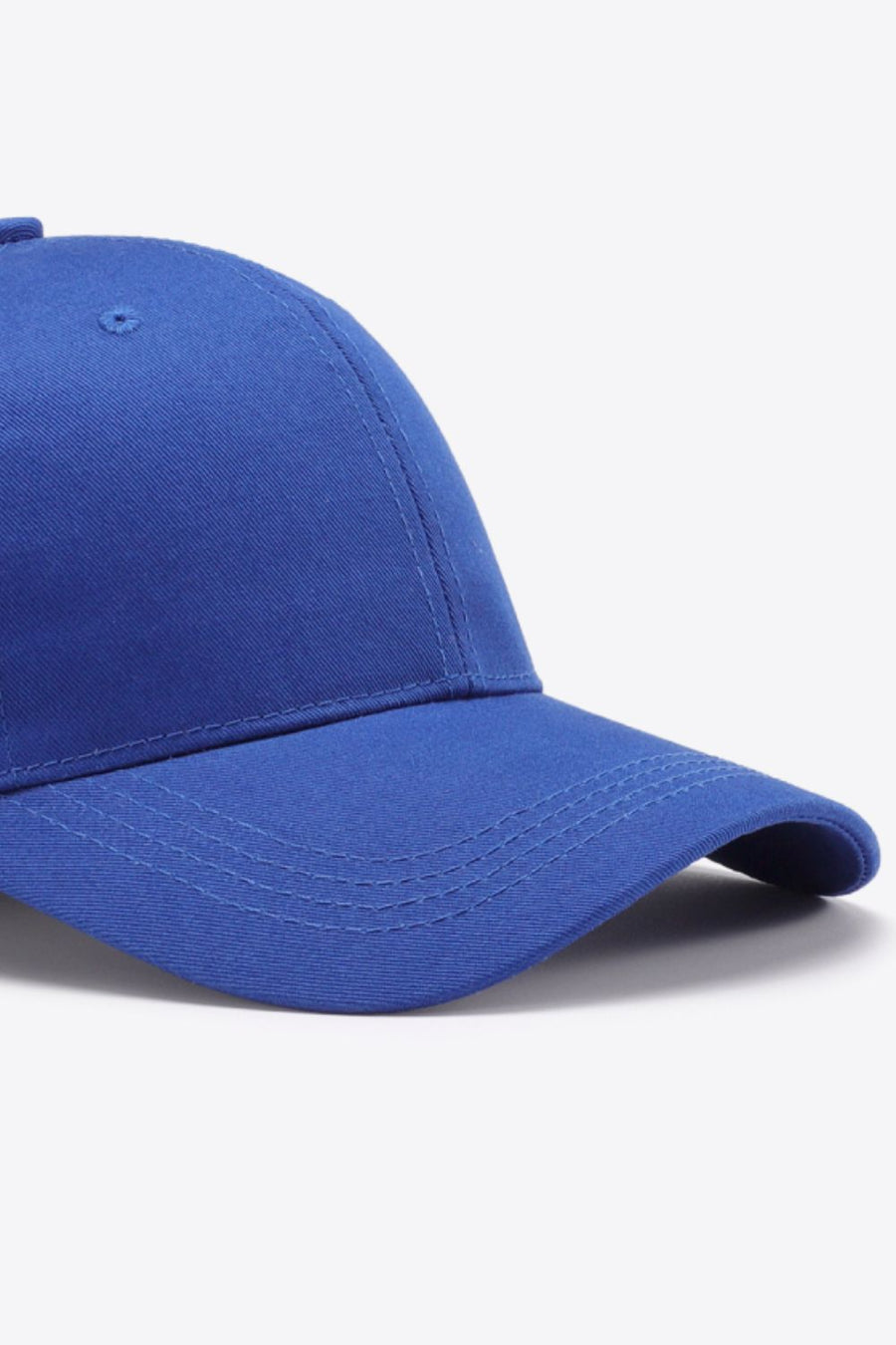 Royal Blue cotton twill baseball cap with stitched brim detail