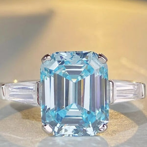 925 sterling silver,Zircon Care instructions: Avoid wearing during exercise, as ring in Mint Blue with fitted silhouette