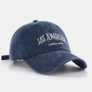 Navy blue baseball cap with embroidered Los Angeles and Vintage Made text