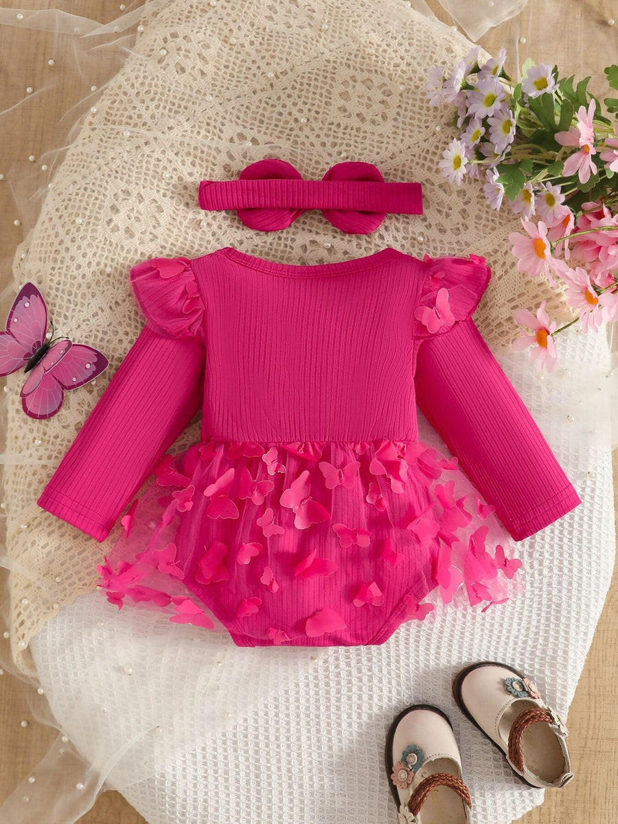 romantic bodysuit in fuchsia with round neck