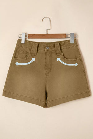 Contrast Arrow Detail Western Denim Shorts option 3
