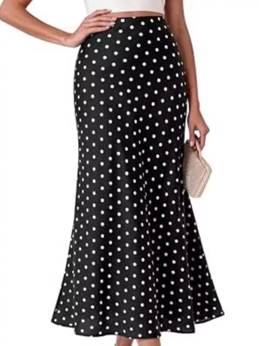 Red midi skirt with midi and side-zip