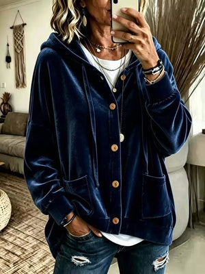 100% polyester Care instructions: Machine wash cold hoodie in Light Blue with relaxed silhouette