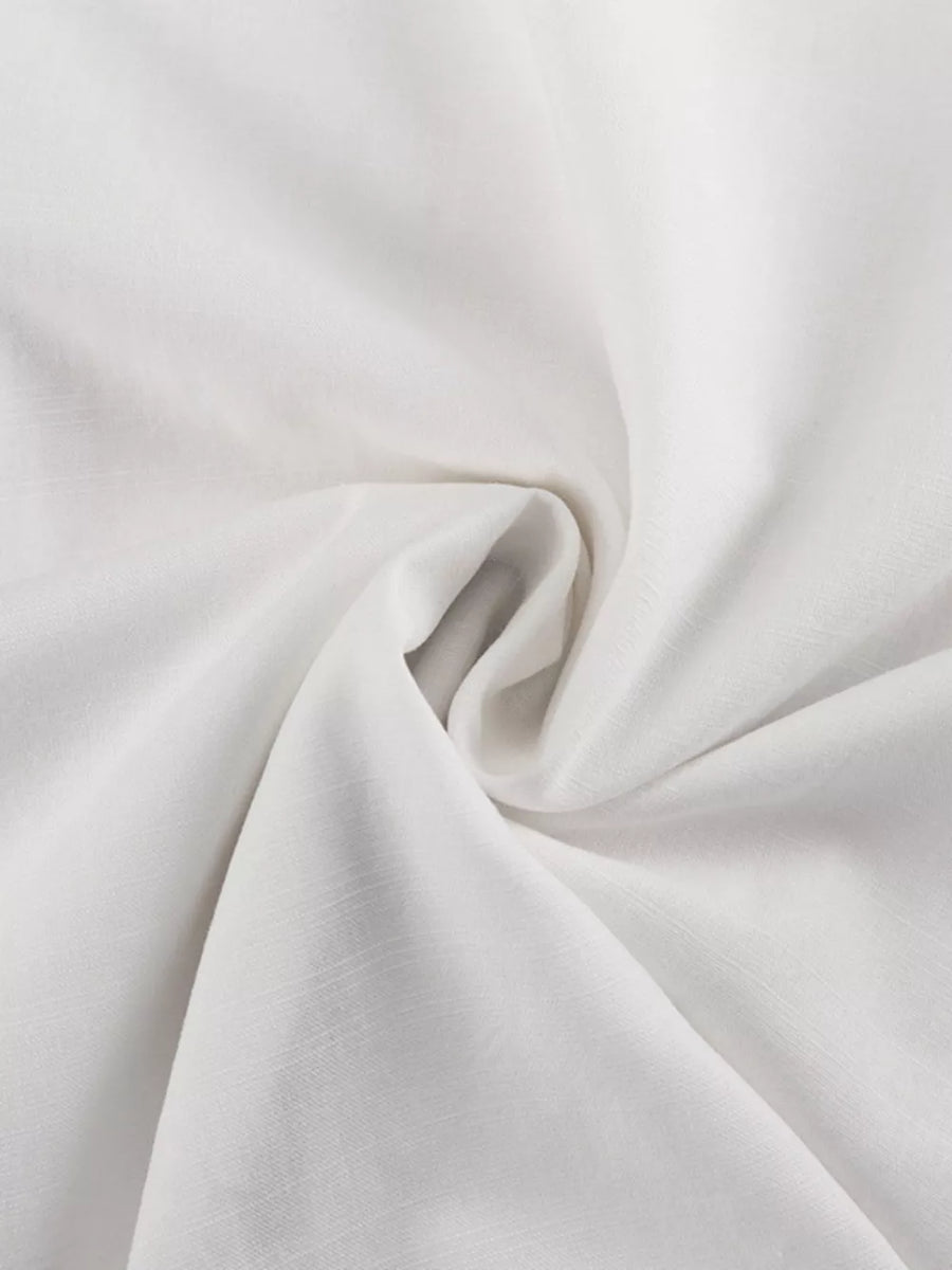 White linen fabric with subtle vertical texture