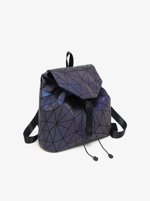 backpack featuring geometric in Blue Purple with PVC Imported Size &amp texture