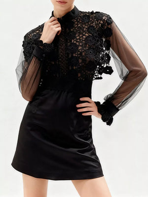 Lace Sheer Sleeve Mini Dress option 5