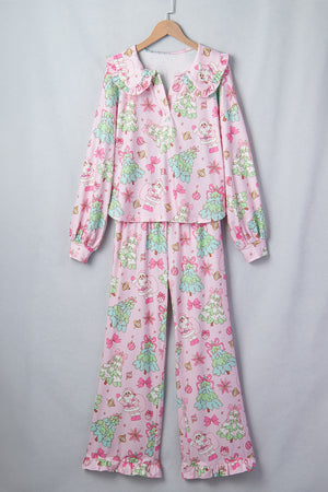 classic pajama set in Blush Pink with collared