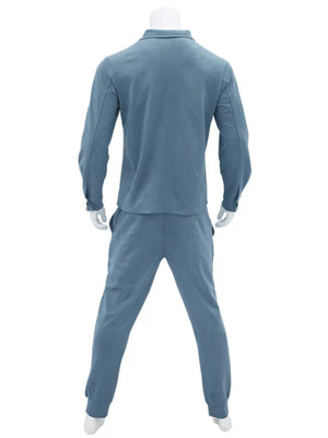 Taupe lounge set with chest pockets and long sleeve