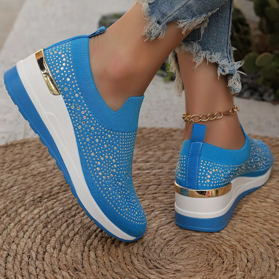 sneakers featuring rhinestone-embellished in Pink with Polyester, Rubber, Rhinestone Imported Size &amp texture