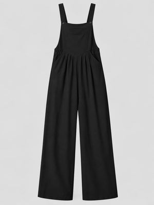 Black relaxed overalls with strapless