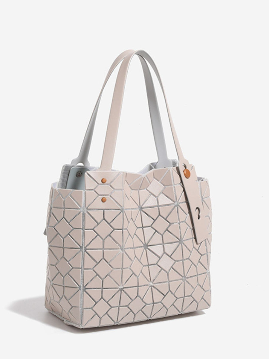 handbag in Neon Green with geometric and structured