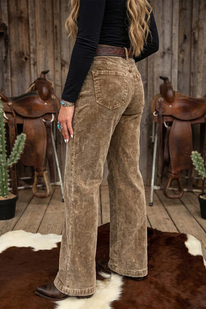 98% cotton, 2% elastane Care instructions: Machine wash cold wide-leg pants in Taupe with wide-leg silhouette