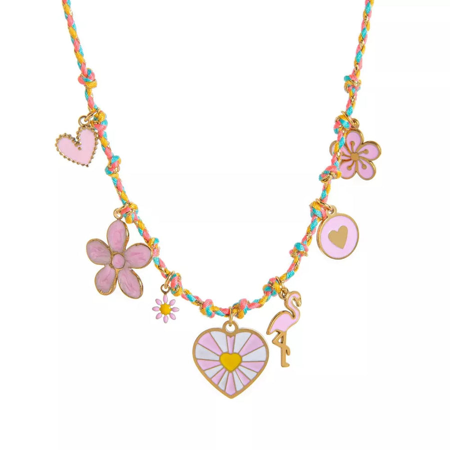 18K Gold-Plated, Stainless Steel Care instructions: Avoid wearing during exercis necklace in red with straight silhouette