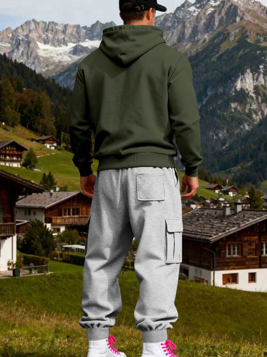 Men's Kangaroo Pocket Hoodie & Sweatpants Set