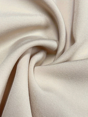Beige Cropped Puff-Sleeve Top & Wide-Leg Set