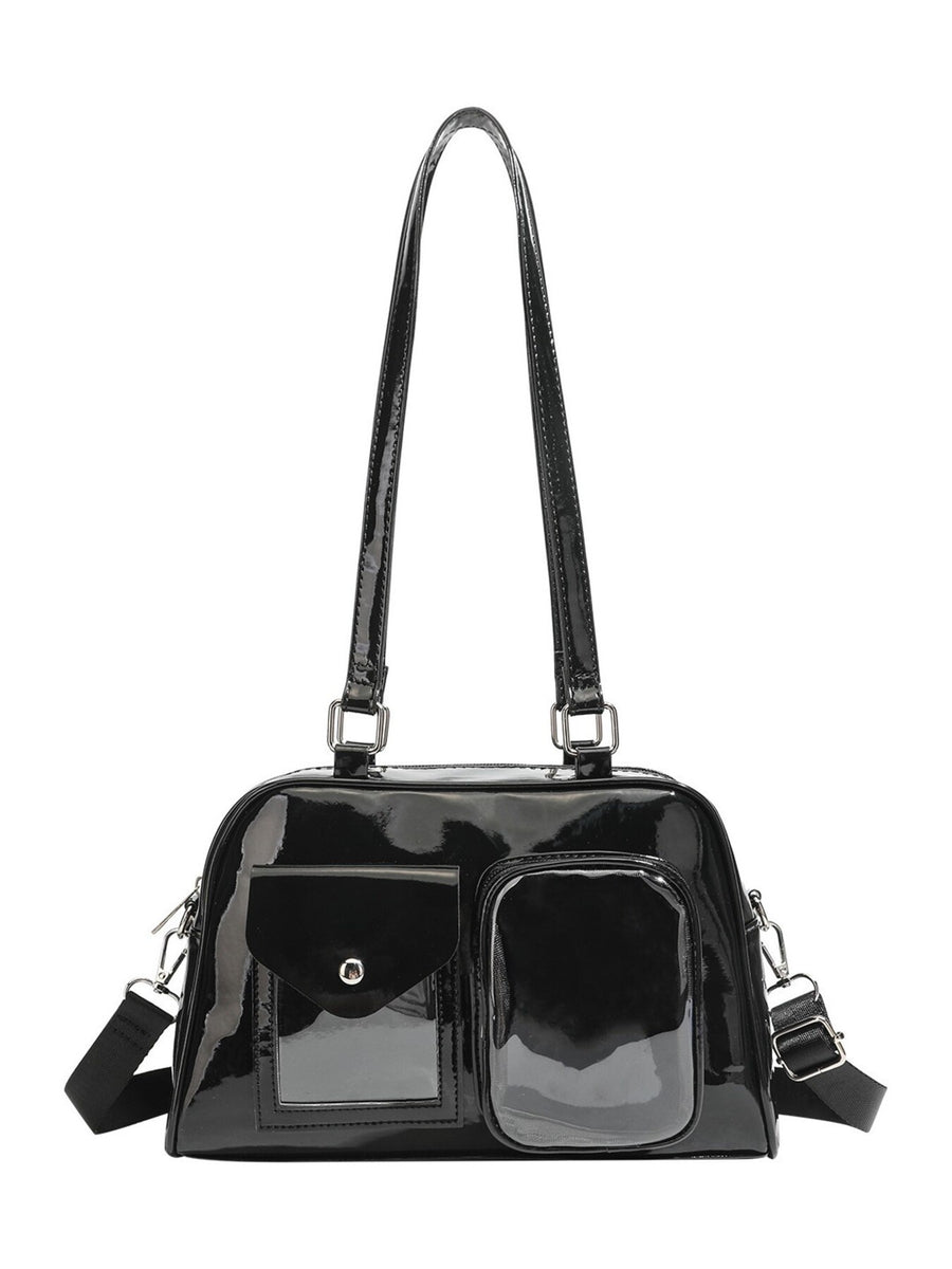 black with shoulder bag with multi-pocket