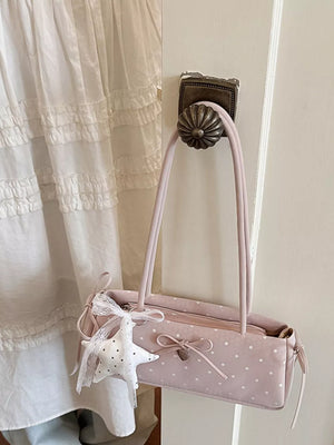 Polka Dot Shoulder Bag in Blush Pink