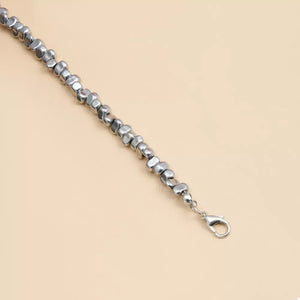 necklace in clear with heart charm and choker