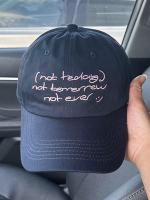 Embroidered Slogan Baseball Cap in Light Blue