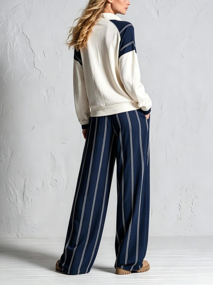 Purple lounge set with full-length and quarter-zip
