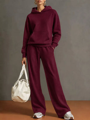 Beige lounge set with pocketed and long sleeve