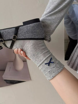 socks featuring polka dot in Gray with cotton Imported Size &amp texture