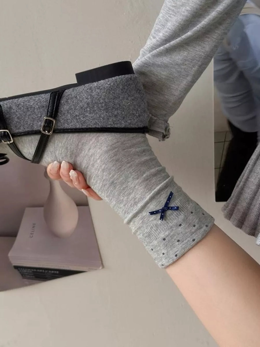 socks featuring polka dot in Gray with cotton Imported Size &amp texture