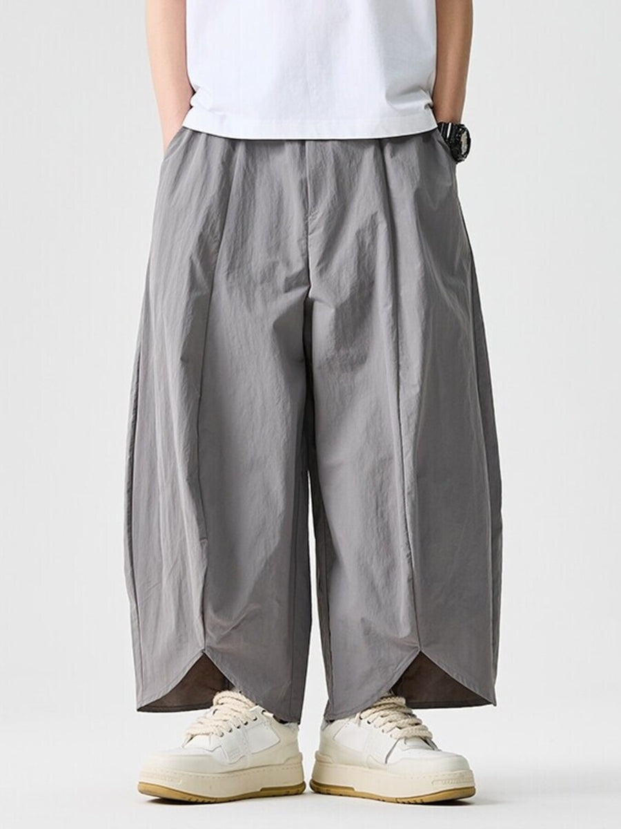 harem pants in Purple with pocketed and cropped