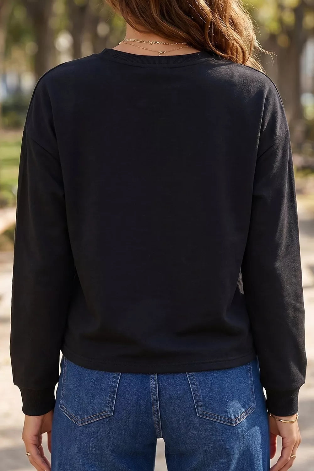 t-shirt in Black with graphic-print and stretch
