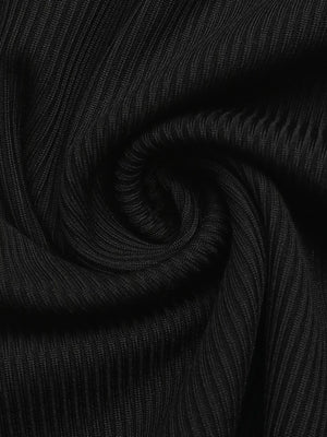 Black Elegant Two-Tone Long-Sleeve Bodysuit