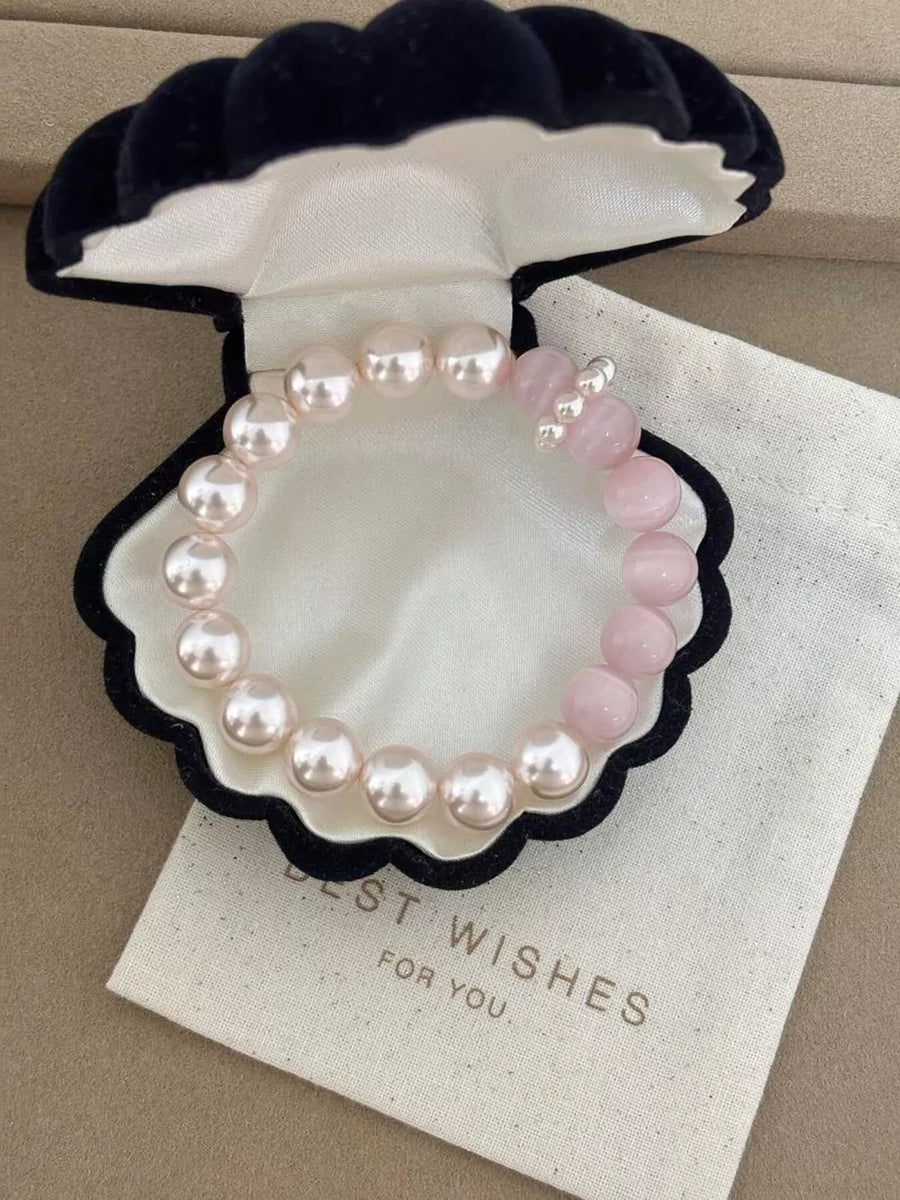 light pink bracelet with wrist-length and elastic