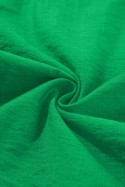 Green Colorblock Puff Sleeve Blouse