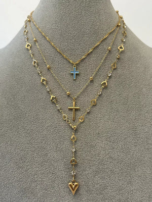 Gold with necklace with layered 8