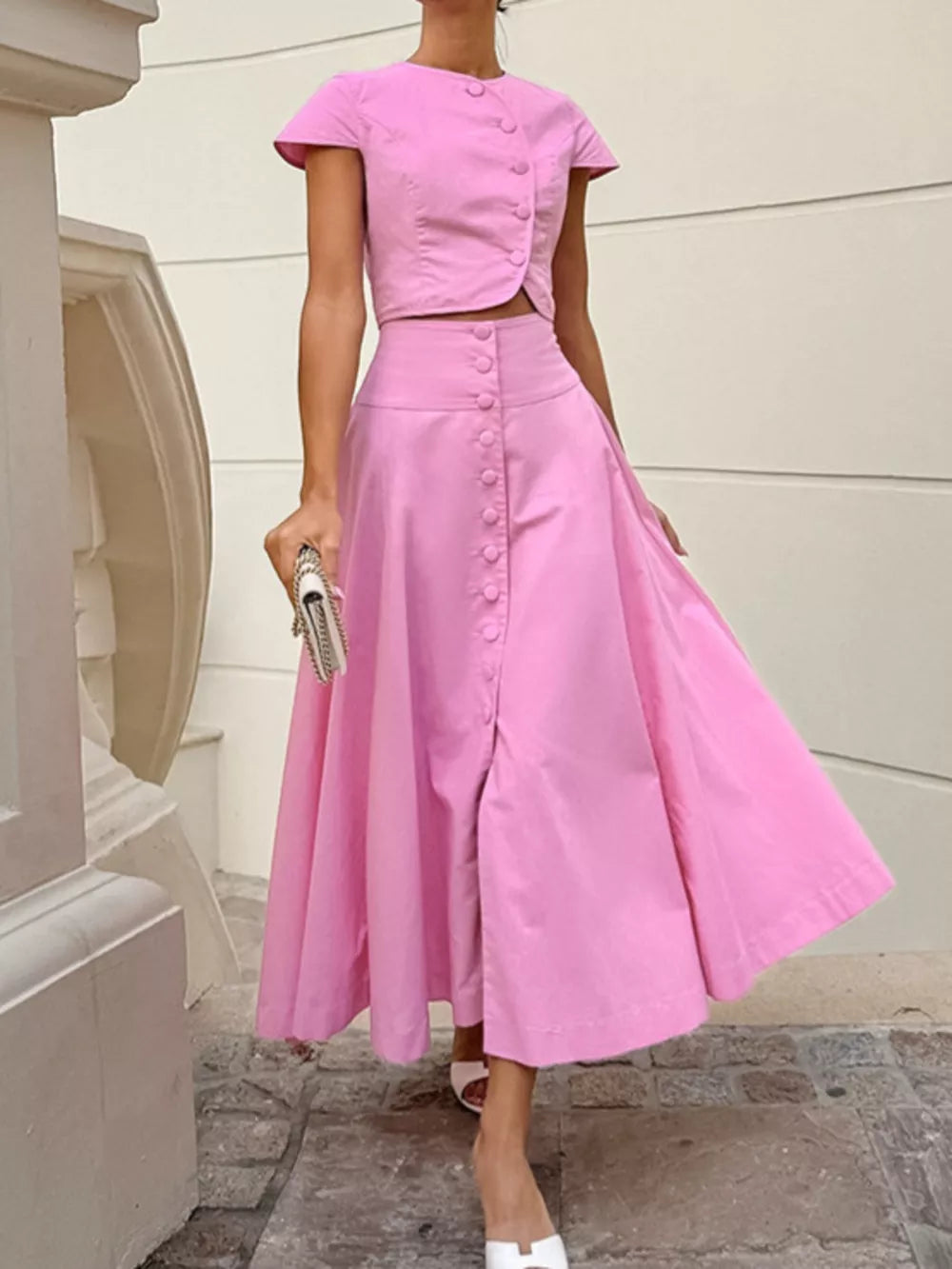 Pink skirt set