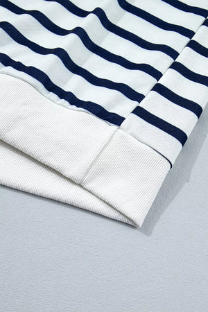 Striped Stand Neck Long Sleeve Sweatshirt option 8