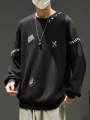 Ivory Men's Dropped Shoulder Long Sleeve Sweater