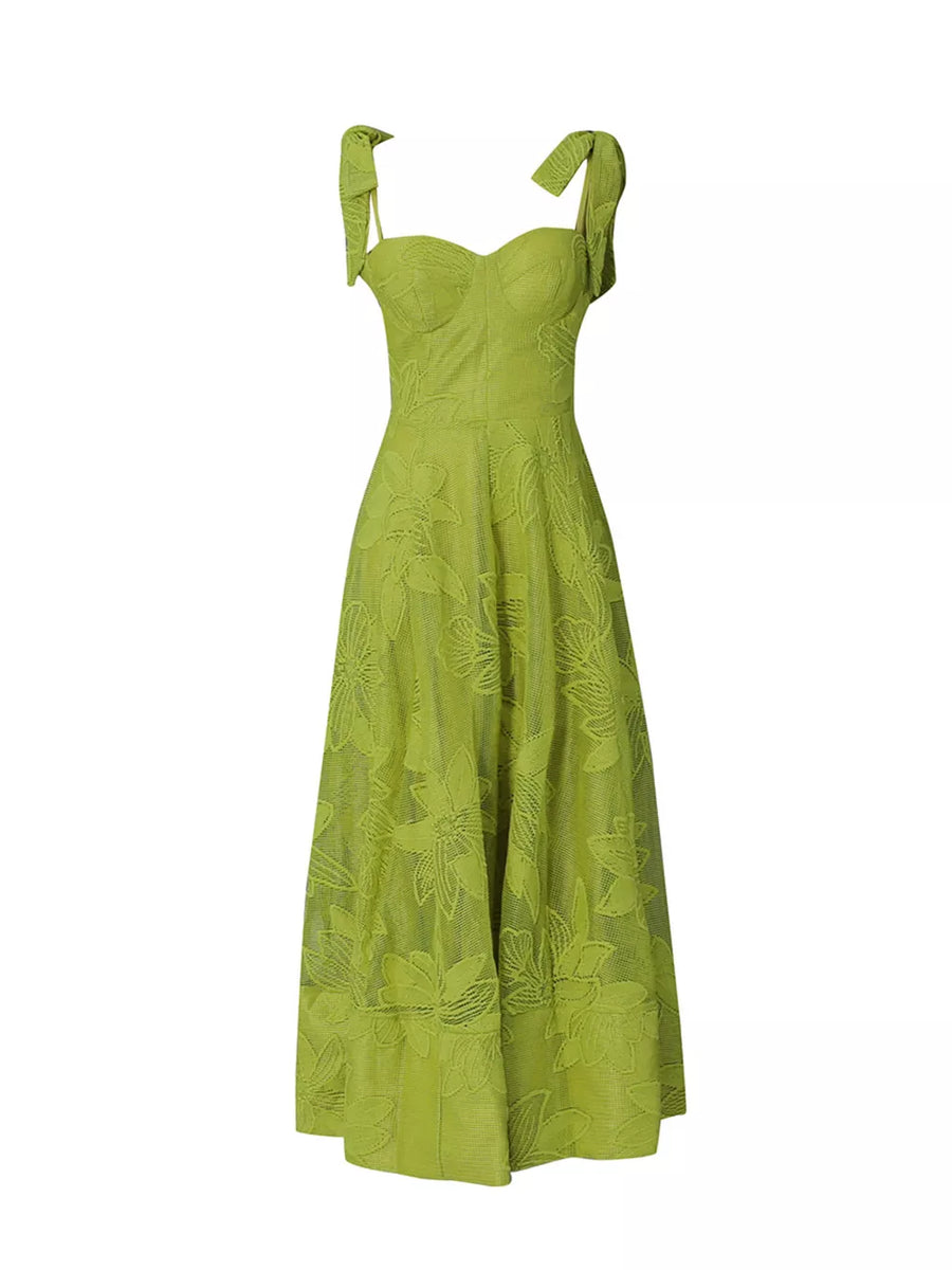 White Sweetheart Neck Tie-strap Dress
