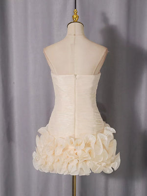Strapless Ruffle Ruched Mini Dress option 5