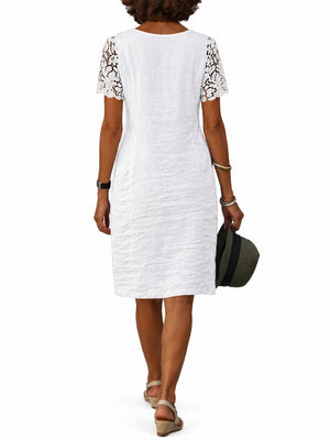 white mini dress with mini and pullover
