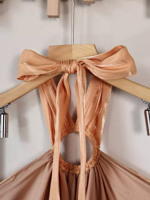 resort maxi dress in Khaki with halter