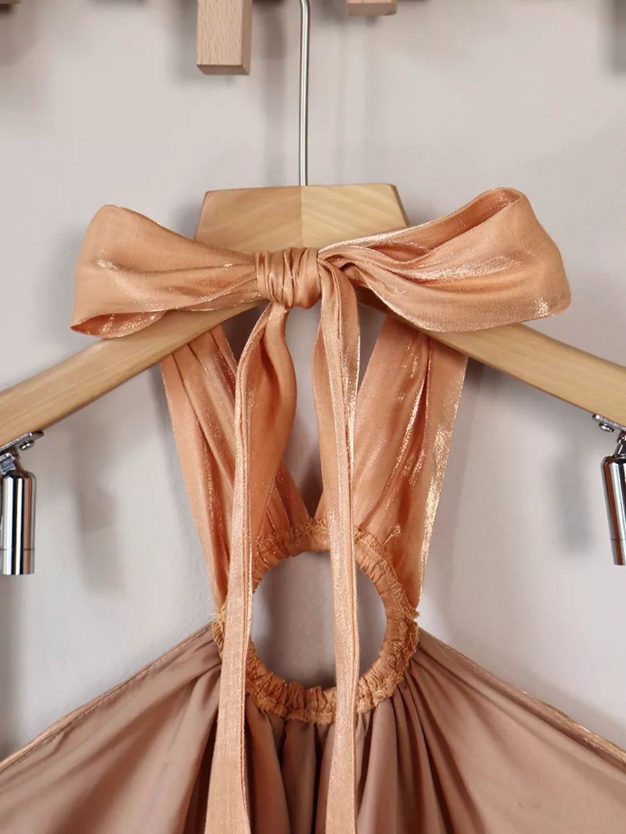 resort maxi dress in Khaki with halter