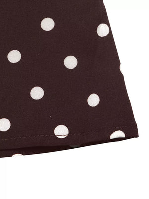Polka Dot Flare Sleeve Tie Neck Dress option 10