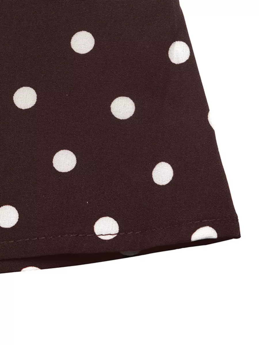Polka Dot Flare Sleeve Tie Neck Dress option 10