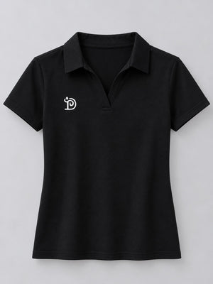 Polyester and spandex blend polo shirt in Yellow with relaxed silhouette