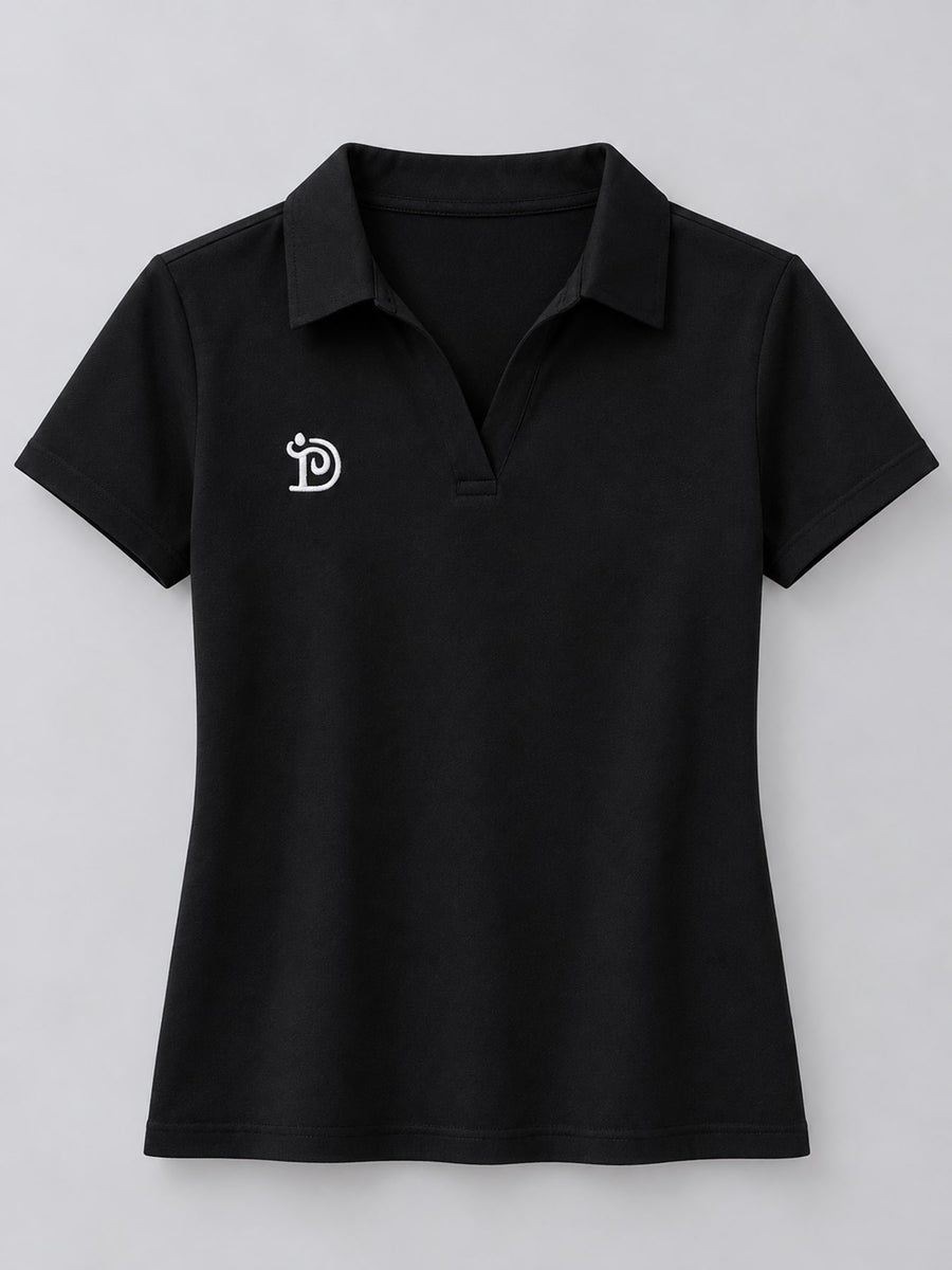 Polyester and spandex blend polo shirt in Yellow with relaxed silhouette