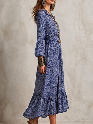 100% polyester Care instructions: Machine wash cold midi dress in Royal Blue with A-line silhouette