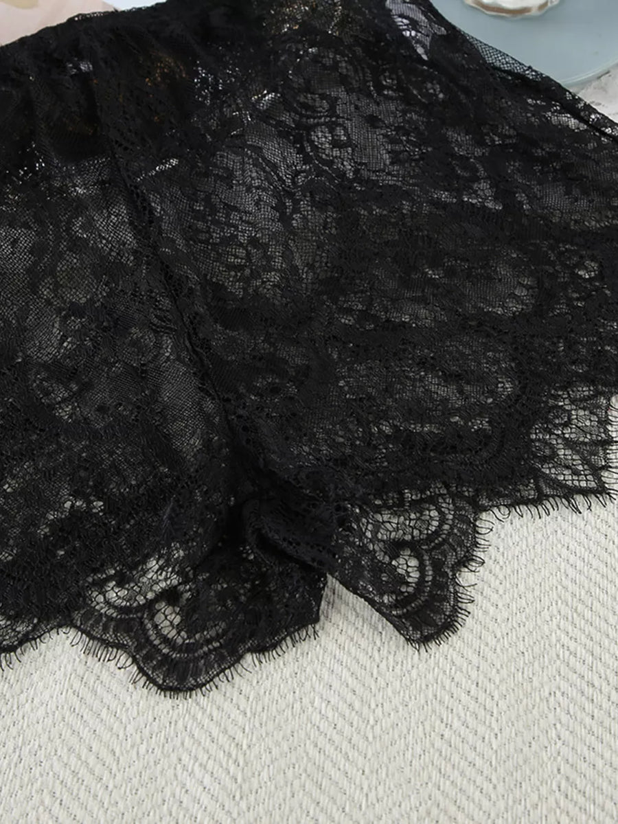 black with lounge set with floral with lace