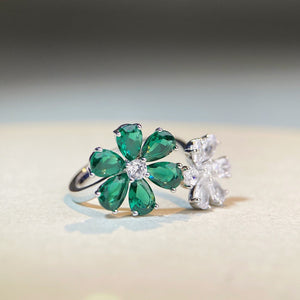 ring featuring floral in silver with 925 sterling silver,Zircon Care instructions: While wearing the pearl jewelry, a texture