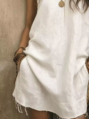 100% polyester Care instructions: Machine wash cold mini dress in Coffee Brown with A-line silhouette